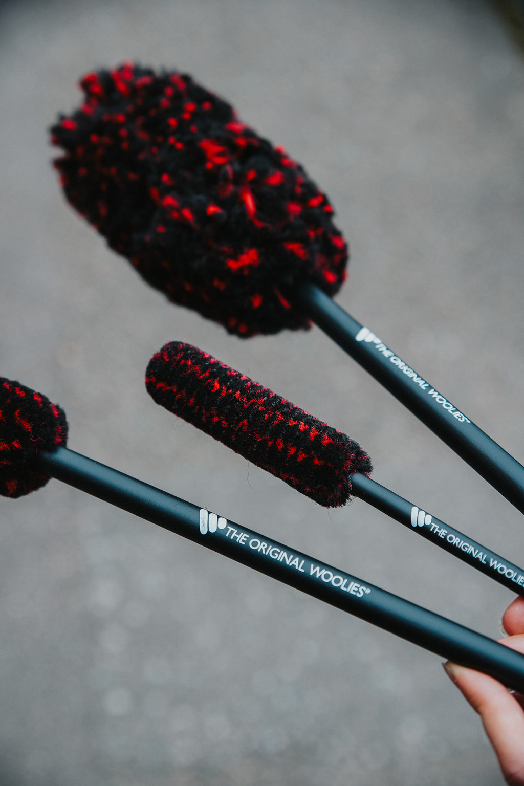 Wheel Woolies 3 Piece Wheel Brush Kit (Red Grip)